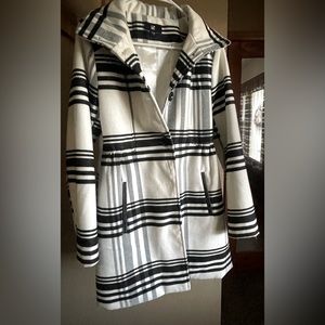 Black and white women’s pea coat